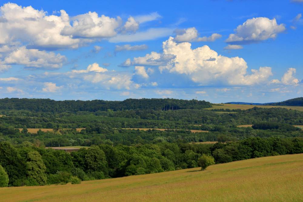 Countryside with blue sky