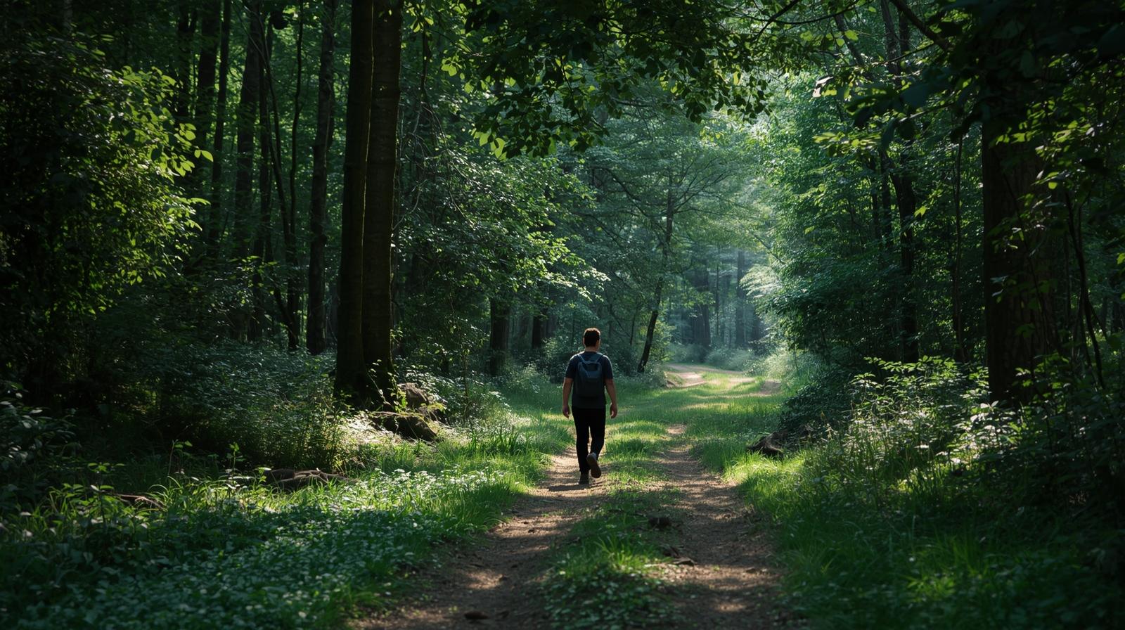 Walking through the woods